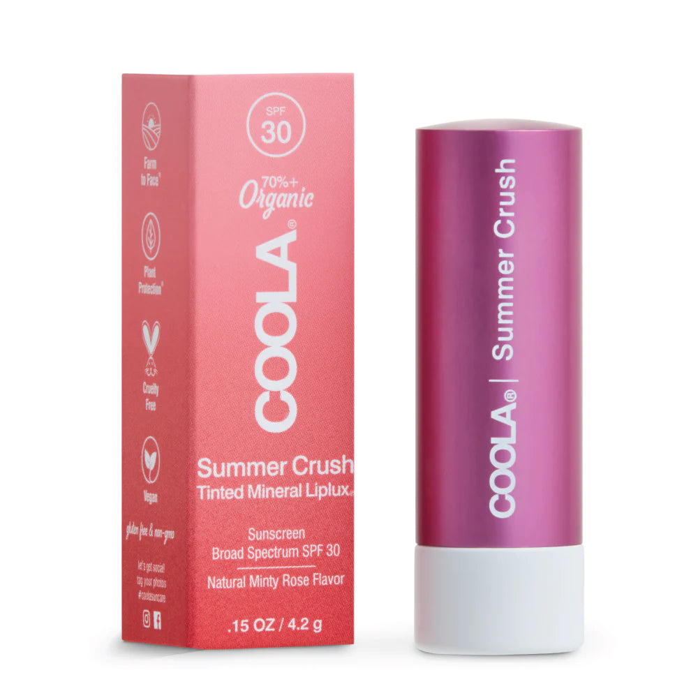 COOLA Mineral Liplux® Organic Tinted Lip Balm Sunscreen SPF 30 Summer Crush