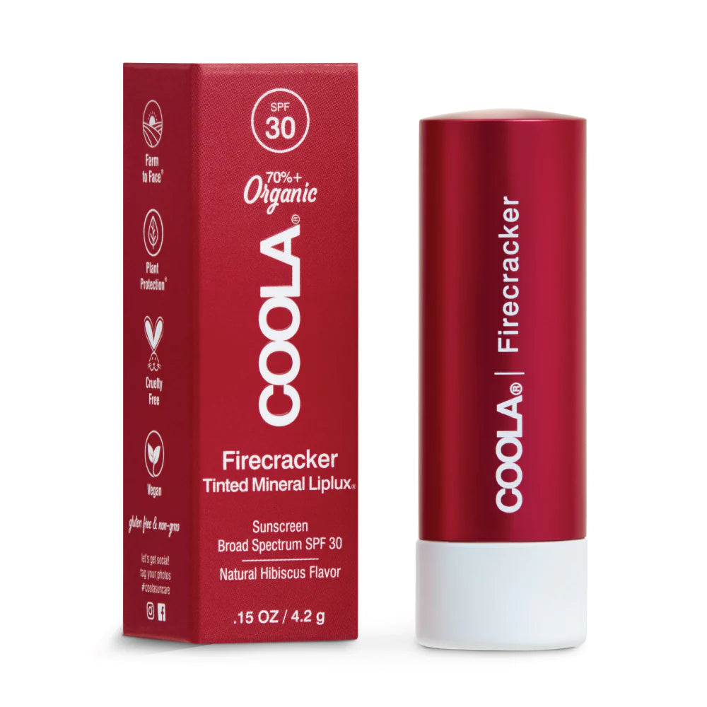 COOLA Mineral Liplux® Organic Tinted Lip Balm Sunscreen SPF 30 Firecracker